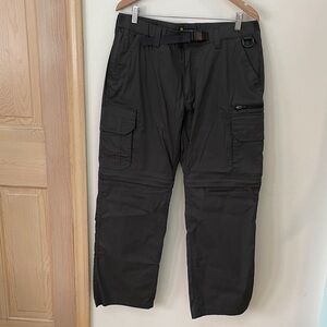 BC Clothing Mens Large X 30 Convertible Cargo Hiking Shorts Pants Charcoal